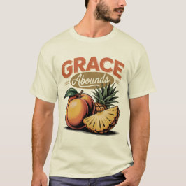 T-shirt Grace Abounds Peach Pineappa Retro Faith Tee