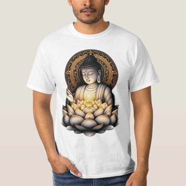 T-shirt "Grâce éternelle : Bouddha avec Lotus Sacré" (Devant)