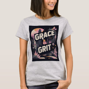 T-shirt Grace & Gris Moderne Noir Rose Typo