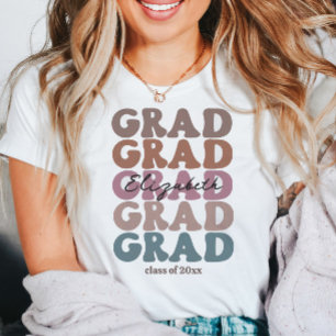 T-shirt Grad 2023 Classe Supérieure Trendy Graduation Nom
