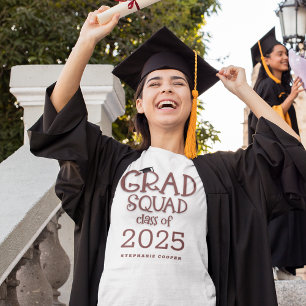T-shirt Grad Squad Classe de 2024 Nom Graduation