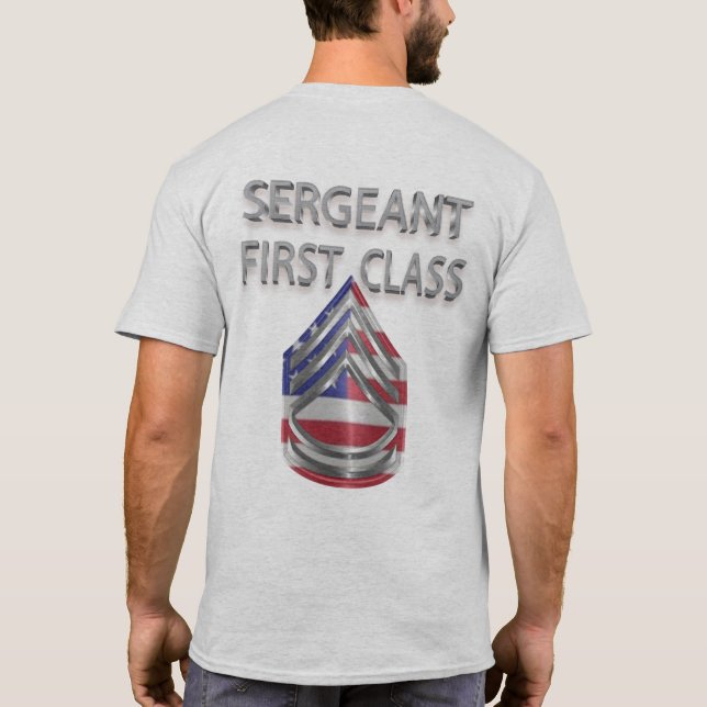 T-shirt Grade personnalisé de sergent de première classe (Dos)
