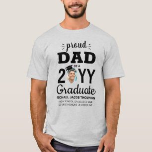 T-shirt Graduate Photo Graduate Classe Année Fier Papa