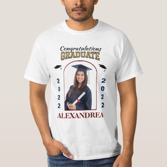T-shirt Graduate Photo Graduation Félicitations sur mesure (Devant)