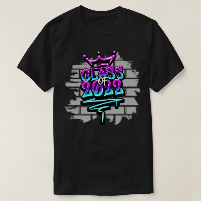 T-shirt Graduation 2022 Graffiti de niveau supérieur O (Design devant)