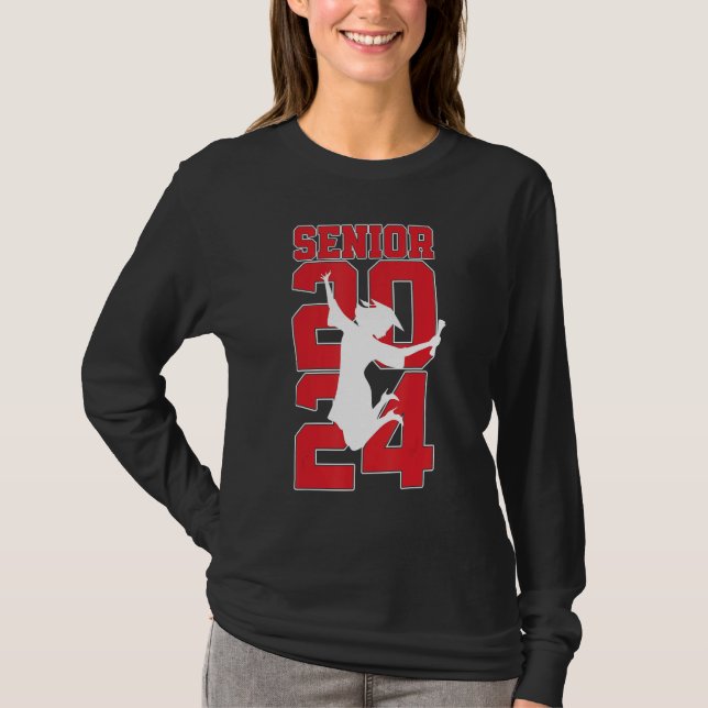 T-shirt Graduation Class of 2024 Girls Senior 24 (Devant)