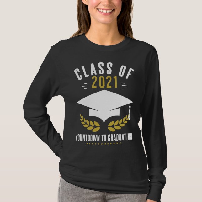 T-shirt Graduation Countdown Senior 2021 (Devant)