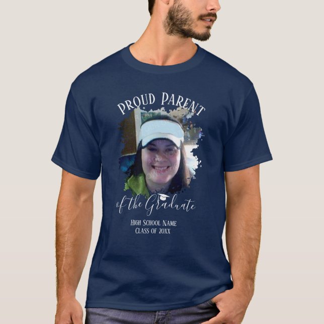 T-shirt Graduation Fière Parent Couleur Photo (Devant)