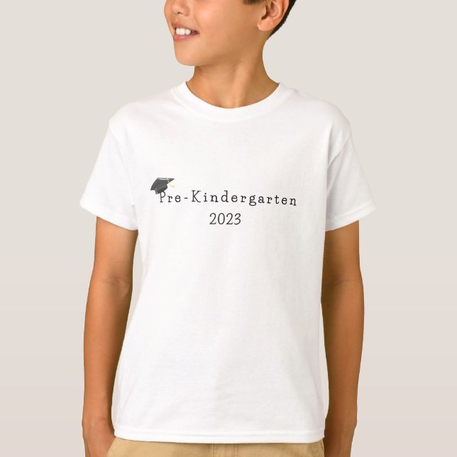 T-shirt Graduation pré-maternelle Casquette noir de 2e ann (Devant)