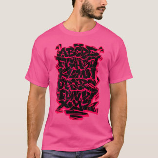 T-shirt Graffiti Alphabet Hip hop Street Art Urban Letteri