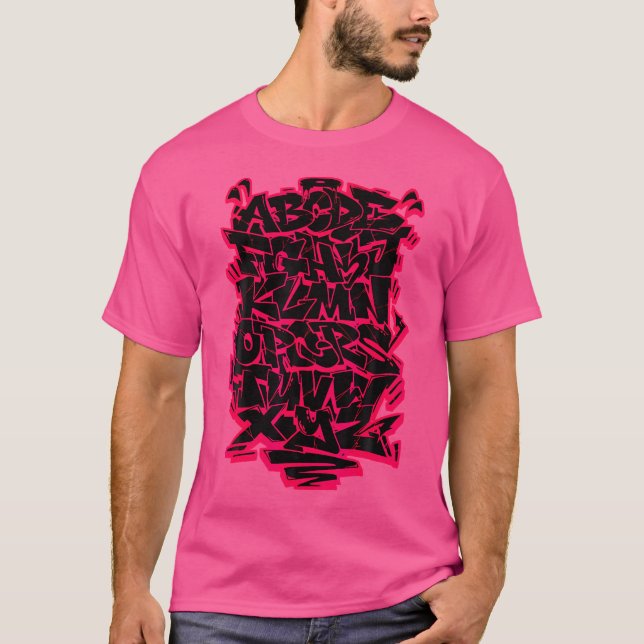 T-shirt Graffiti Alphabet Hip hop Street Art Urban Letteri (Devant)