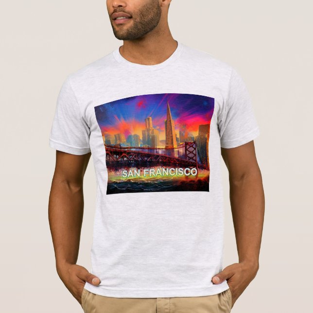T-shirt Graffiti Art San Francisco Skyline (Devant)