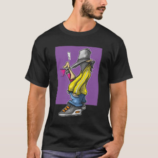 T-shirt Graffiti Caractère pulvérisateur de peinture viole