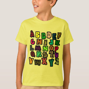T-shirt Graffiti d'alphabet avec des Multi-Couleurs et des