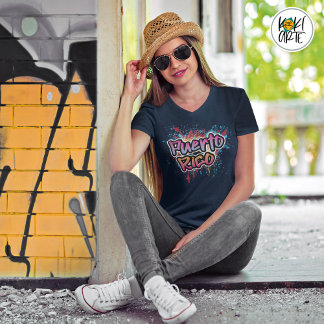 T-shirt Graffiti d'art de rue de Porto Rico