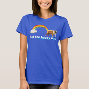 T-shirt Graffiti de chien et d'arc-en-ciel
