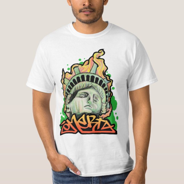 T-SHIRT GRAFFITI DE COSA NOSTRA NYC DE FOULE DE LA LIBERTÉ (Devant)