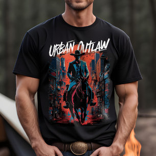 T-shirt Graffiti de Cowboy urbain Edgy Streetwea