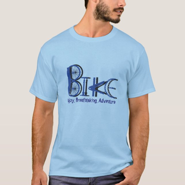 T-shirt Graffiti de pièces de vélo avec des mots motivants (Devant)