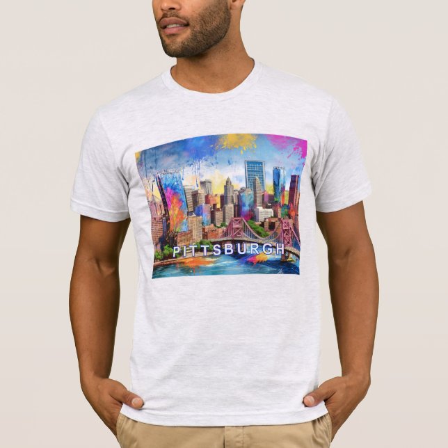 T-shirt Graffiti de Pittsburgh Skyline (Devant)