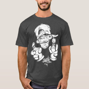 T-shirt Graffiti de singe Hip hop Rap musique Ape graphiqu