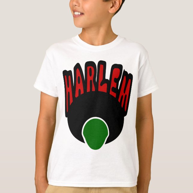 T-shirt Graffiti Harlem Avec Visage & Gros Afro, 3 Couleur (Devant)