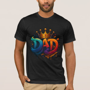 T-shirt Graffiti King Papa Couronne couronné d'amour et de