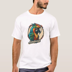 T-shirt Graffiti Peinture Parrot Oiseau Peinture Art Créat