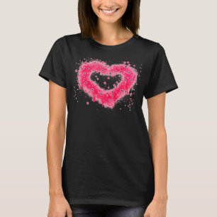 T-shirt Graffiti peinture rose brillant design coeur