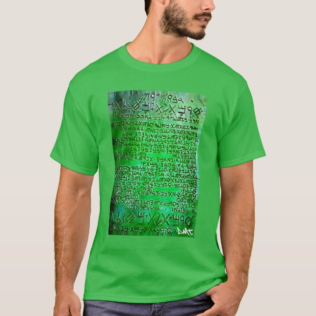 T-SHIRT GRAFFITI SPIRITUEL DE DMT - THOTH LE COMPRIMÉ VERT (Devant)