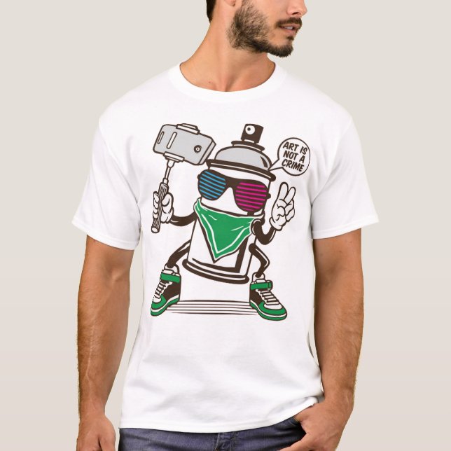 T-shirt Graffiti spray peut bombarder selfie (Devant)