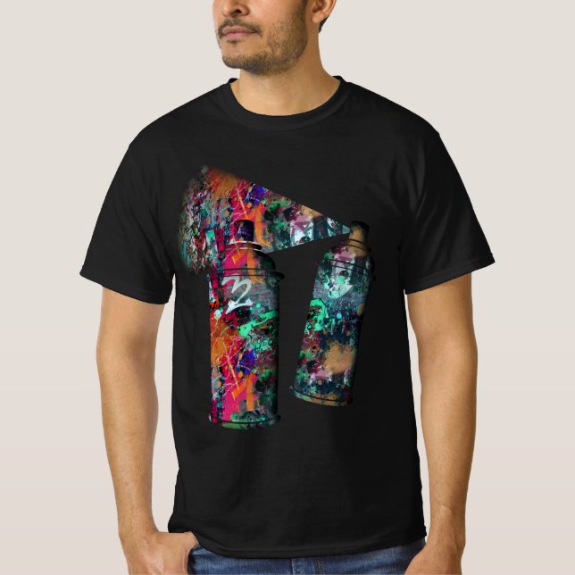 T-shirt Graffiti Wall et Spray Paint Splatter (Devant)