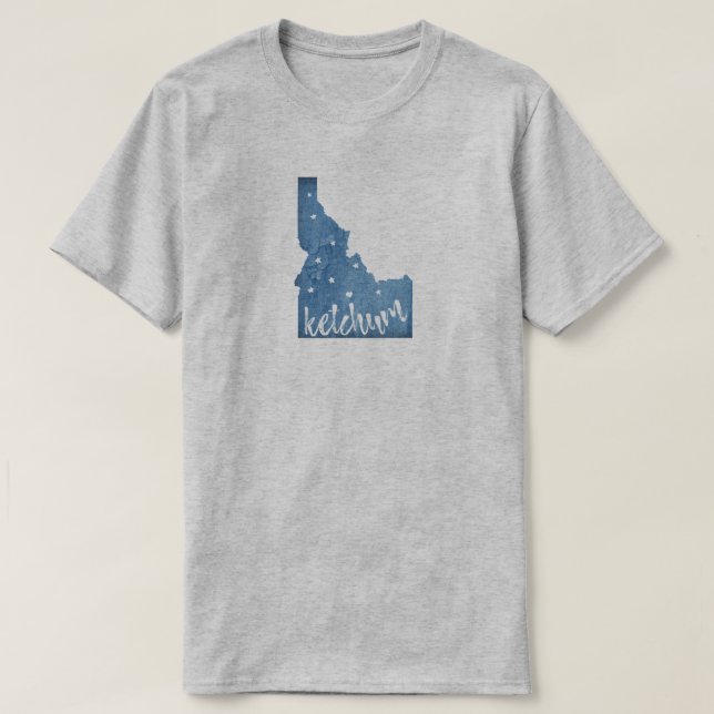 T-shirt Grain de bois Ketchum Idaho (Design devant)