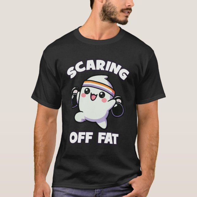 T-shirt Graisse Inquiète, Ghost Ghost Entraînement De Gym  (Devant)