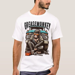 T-shirt Graisse Singe Fixation Camion Vintage   Cadeau méc