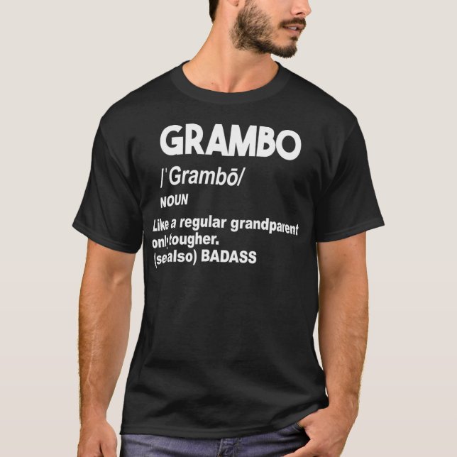 T-shirt Grambo Badass dur Grand-mère ou grand-père Dont Me (Devant)