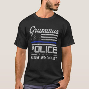 T-shirt Grammaire Police Femmes Et Enfants Drôle Costume 