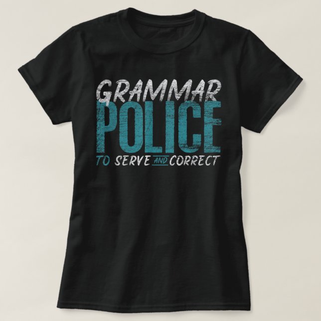 T-shirt Grammar Police Drôle Enseignant Anglais (Design devant)