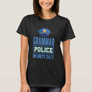 T-shirt Grammar Police Littérature Sarcastique anglais ens