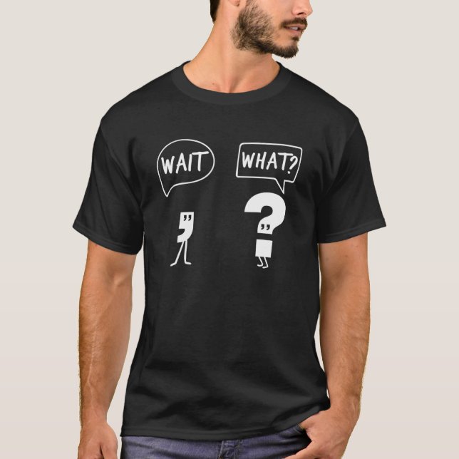 T-shirt Grammar Questioning Ponctuation Étudiants Hilariou (Devant)