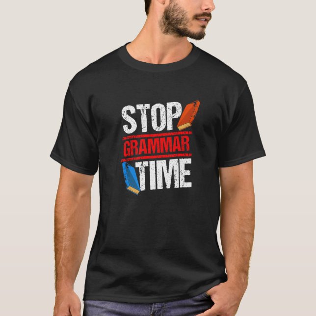 T-shirt Grammer Exams Geek de classe (Devant)
