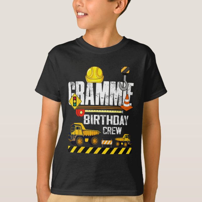 T-shirt Grammie Birthday Crew Construction Excavator Party (Devant)