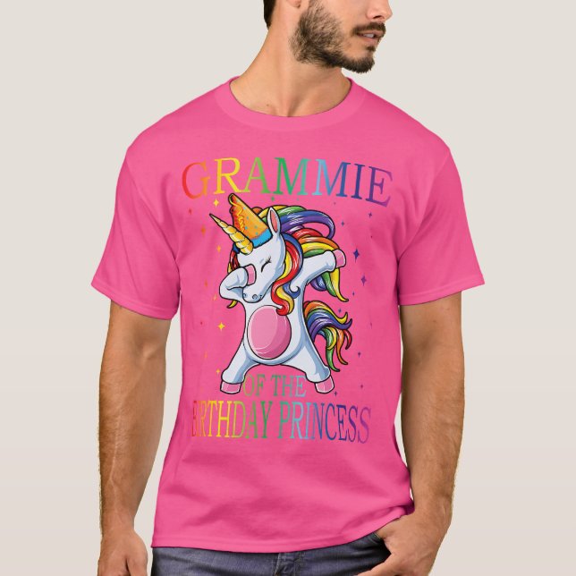 T-shirt Grammie De L'Anniversaire Princesse Unicorn (Devant)