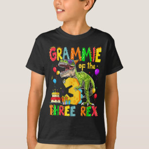 T-shirt Grammie Des Trois Rex 3e Anniversaire Dinosaur