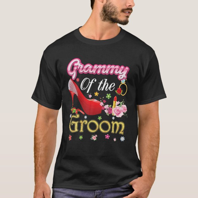 T-shirt Grammy De La Salle Joyeux Mariage Flower Chaussure (Devant)