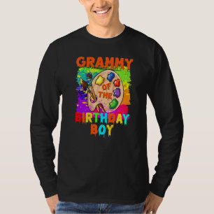 T-shirt Grammy De L'Anniversaire Peinture Garçon Famille B