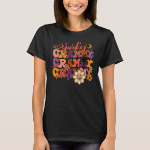 T-shirt Grammy Floral Fête d'Halloween Groovy Épouvante Gr