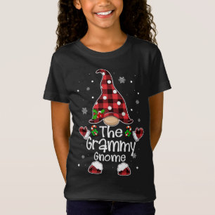 T-Shirt Grammy Gnome Rouge Plaid Correspondant Famille Noë