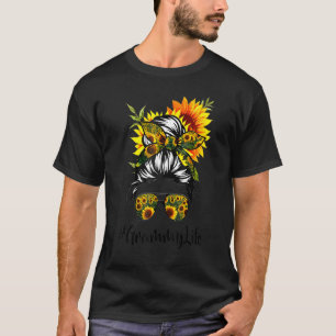 T-shirt Grammy Life Messy Cheveux Bun Tournesol Femme Mère