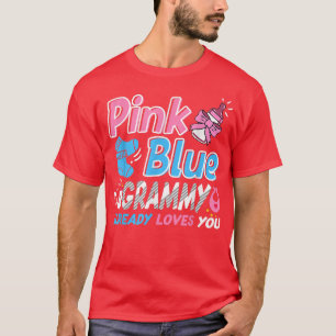 T-shirt Grammy Rose Ou Bleu Vous Aime Bébé Genre Révélatio